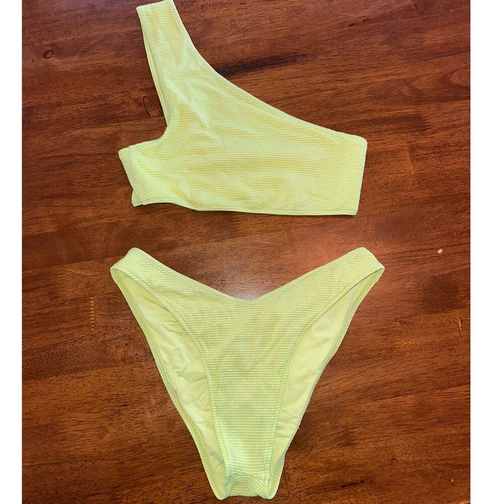Frankie’s Bikinis Zuma Bikini in Sundance Bright Lemon Lime